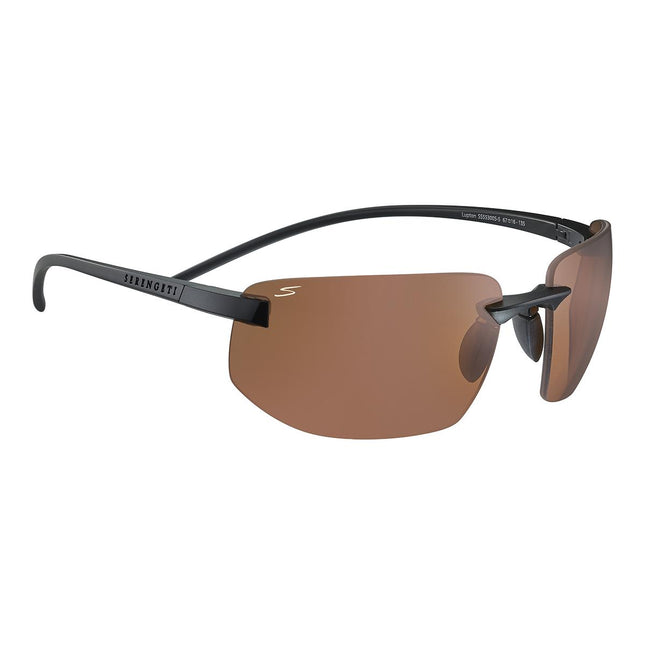 Serengeti Lupton Sunglasses Matte Black Medium, Medium-Large