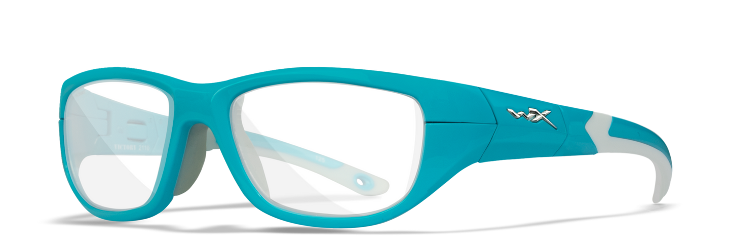 Wiley X YF VICTORY Full Rim Sunglasses  Gloss Teal Frame 52-18-125