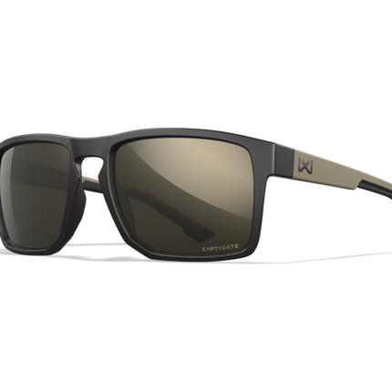 Wiley X WX FOUNDER Oval Sunglasses Matte Black And Tan Frame 56-17-135