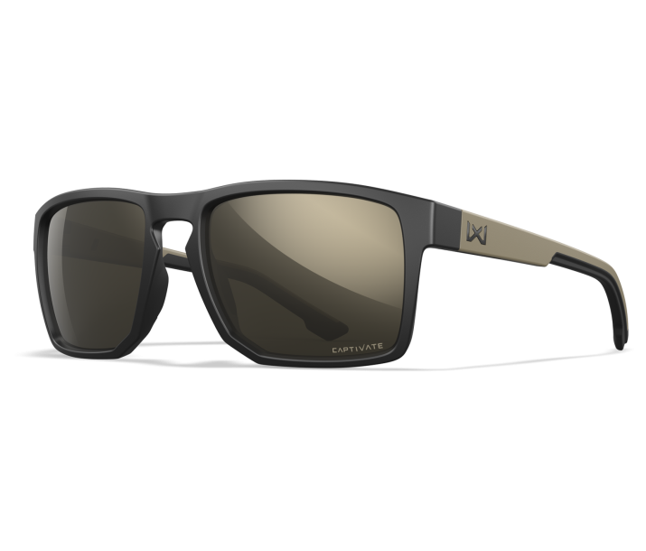 Wiley X WX FOUNDER Oval Sunglasses Matte Black And Tan Frame 56-17-135