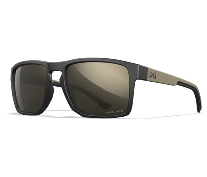 Wiley X WX FOUNDER Oval Sunglasses Matte Black And Tan Frame 56-17-135