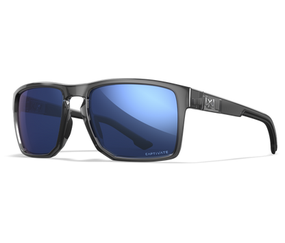 Wiley X WX FOUNDER Oval Sunglasses Gloss Crystal Grey Frame 56-17-135