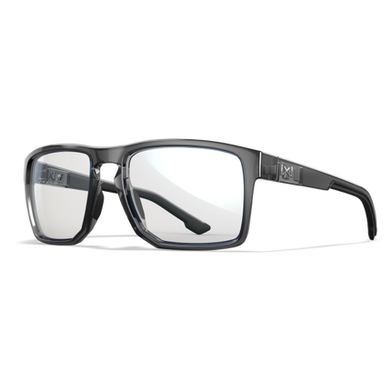 Wiley X WX FOUNDER Oval Sunglasses Gloss Crystal Grey Frame 56-17-135