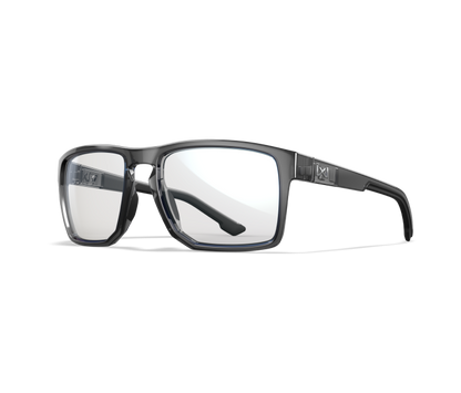 Wiley X WX FOUNDER Oval Sunglasses Gloss Crystal Grey Frame 56-17-135
