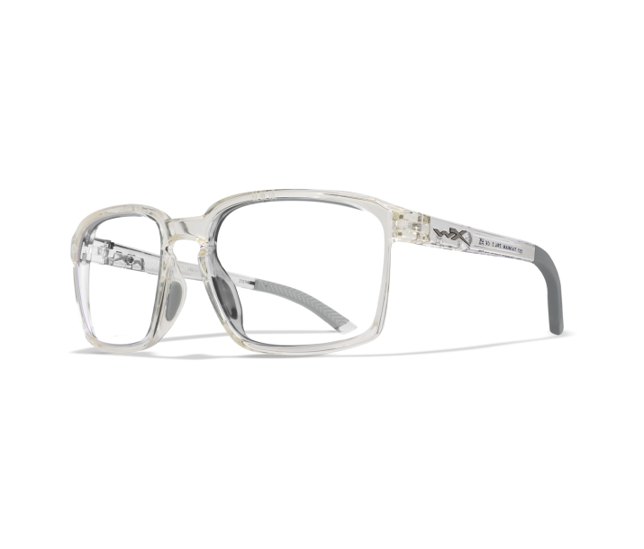 Wiley X WX ALFA Oval Sunglasses Gloss Clear Crystal 56-18-135