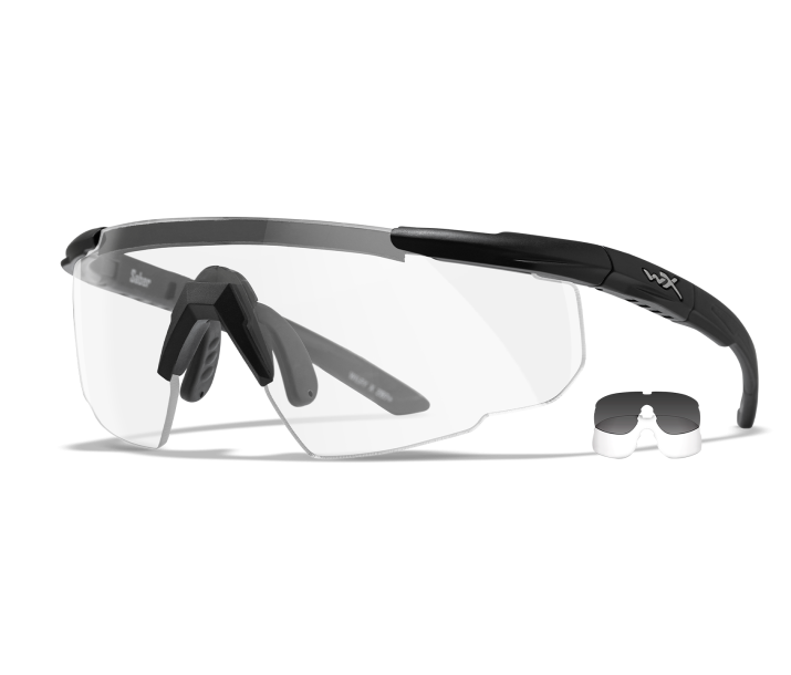 Wiley X SABER ADVANCED Semi Rimless Sunglasses Matte Black 44-25-114