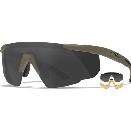 Wiley X SABER ADVANCED Semi Rimless Sunglasses Tan 44-25-114