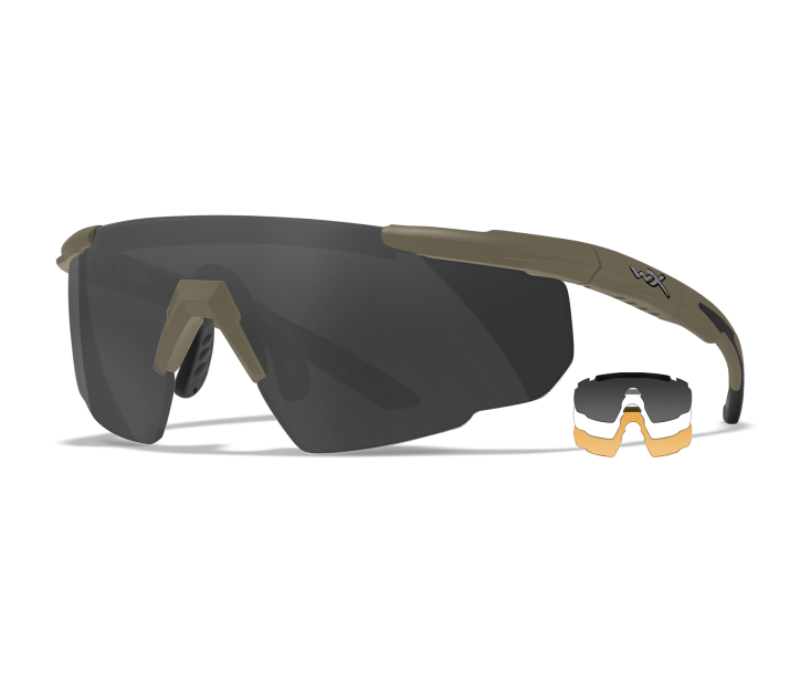 Wiley X SABER ADVANCED Semi Rimless Sunglasses Tan 44-25-114