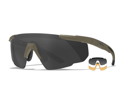 Wiley X SABER ADVANCED Semi Rimless Sunglasses Tan 44-25-114