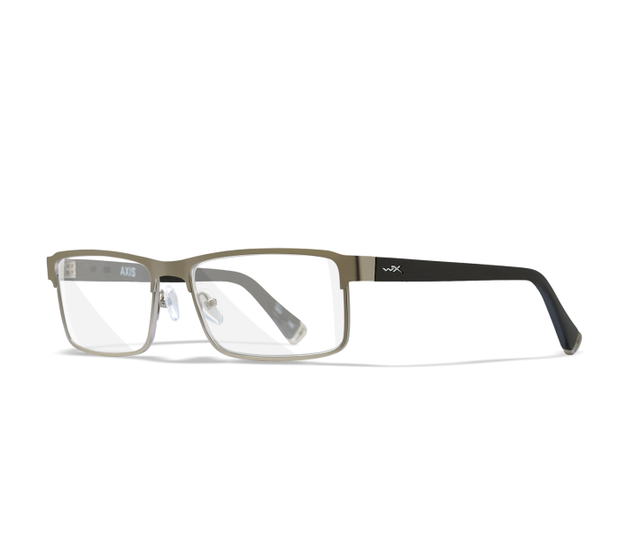 Wiley X WX AXIS Full Rim Eyeglasses Matte Silver / Gloss Black 58-16-140