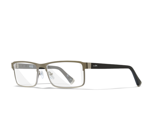 Wiley X WX AXIS Full Rim Eyeglasses Matte Silver / Gloss Black 58-16-140