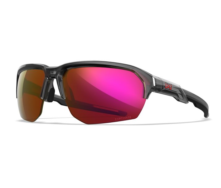 Wiley X WX JAKL Semi Rimless Sunglasses Gloss Crystal Grey 67-8-132