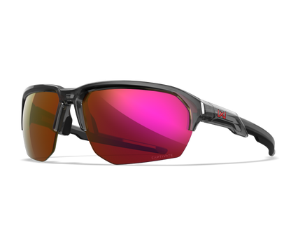 Wiley X WX JAKL Semi Rimless Sunglasses Gloss Crystal Grey 67-8-132