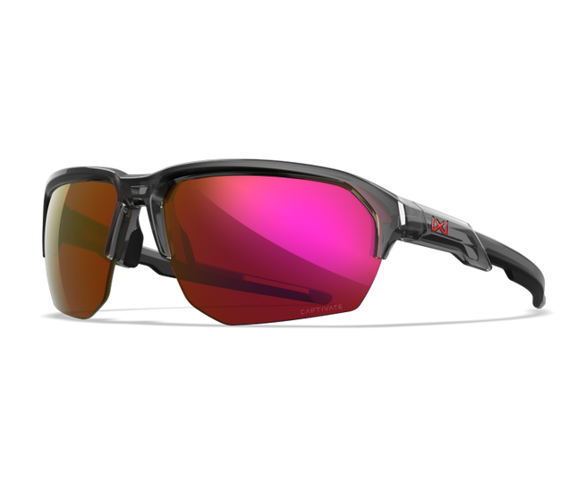 Wiley X WX JAKL Semi Rimless Sunglasses Gloss Crystal Grey 67-8-132