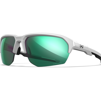 Wiley X WX JAKL Semi Rimless Sunglasses Polished White 67-8-132