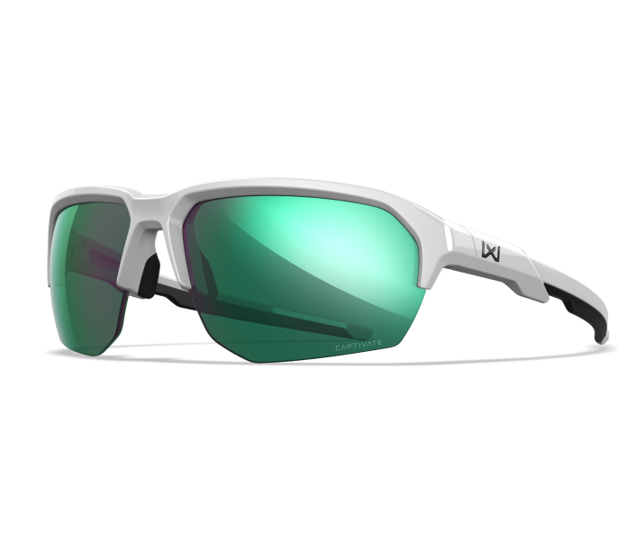 Wiley X WX JAKL Semi Rimless Sunglasses Polished White 67-8-132