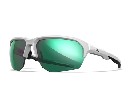 Wiley X WX JAKL Semi Rimless Sunglasses Polished White 67-8-132