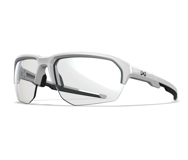 Wiley X WX JAKL Semi Rimless Eyeglasses Polished White W/gloss Black Logo 67-8-132