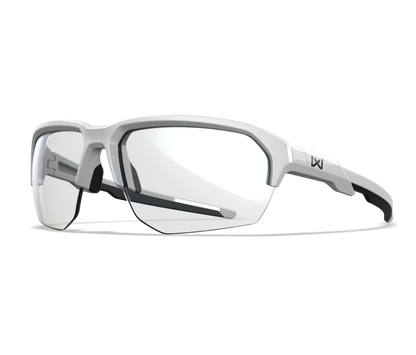 Wiley X WX JAKL Semi Rimless Eyeglasses Polished White W/gloss Black Logo 67-8-132