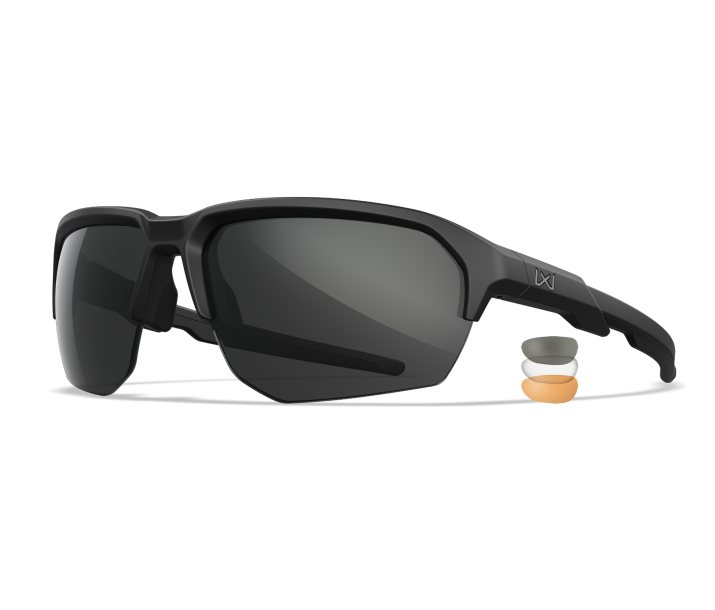 Wiley X WX JAKL Semi Rimless Sunglasses Matte Black 67-8-132