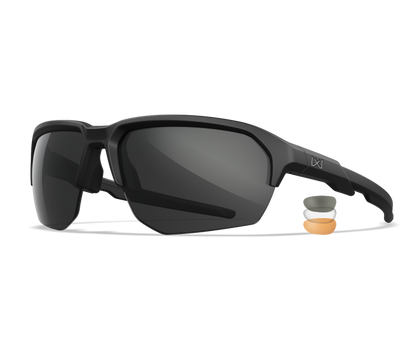 Wiley X WX JAKL Semi Rimless Sunglasses Matte Black 67-8-132