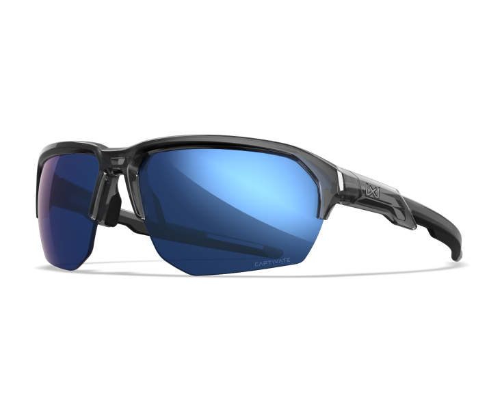 Wiley X WX JAKL Semi Rimless Sunglasses Gloss Crystal Grey 67-8-132