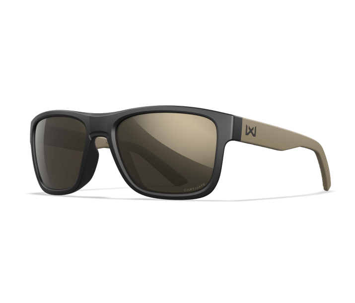 Wiley X WX OVATION Oval Sunglasses Matte Black W/tan 56-18-140