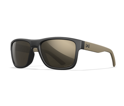 Wiley X WX OVATION Oval Sunglasses Matte Black W/tan 56-18-140