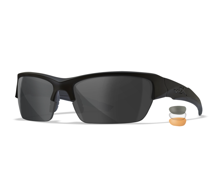 Wiley X WX VALOR Semi Rimless Sunglasses Matte Black 70-19-120
