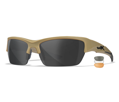Wiley X WX VALOR Semi Rimless Sunglasses Matte Tan 70-19-120