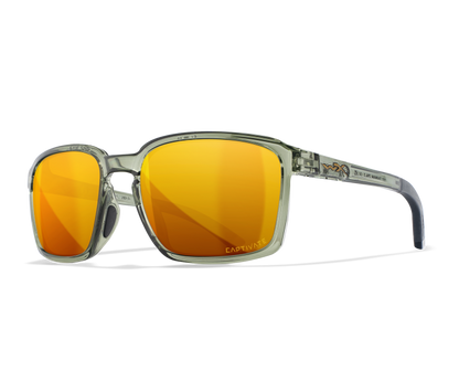 Wiley X WX ALFA Oval Sunglasses Gloss Crystal Light Olive 56-18-135