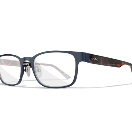 Wiley X WX CHASE Full Rim Eyeglasses Matte Blue / Gloss Demi 53-18-145