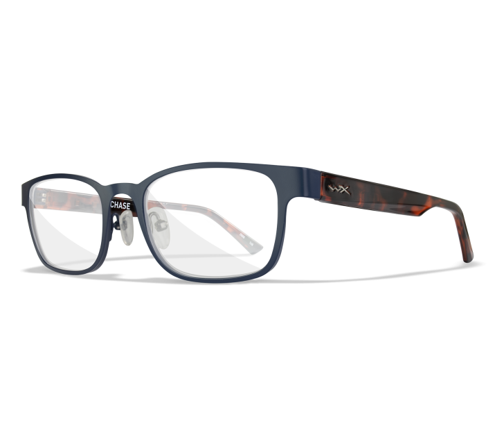 Wiley X WX CHASE Full Rim Eyeglasses Matte Blue / Gloss Demi 53-18-145