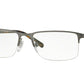 Burberry BE1282 Rectangle Eyeglasses  1008-BRUSHED GUNMETAL 55-18-145 - Color Map gunmetal