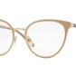 Burberry BE1324 Cat Eye Eyeglasses  1266-BEIGE/LIGHT GOLD 52-19-140 - Color Map light brown
