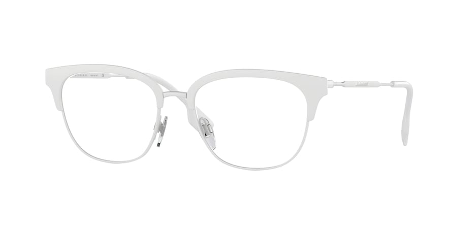 Burberry BE1334 Square Eyeglasses  1291-MATTE WHITE 52-17-140 - Color Map white
