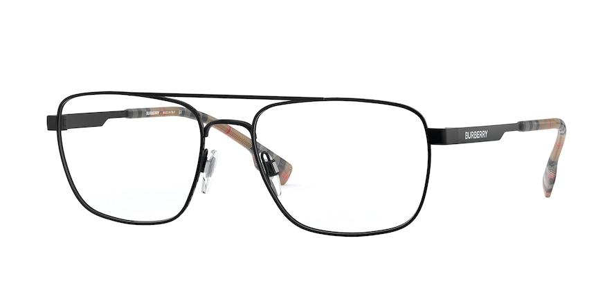 Burberry CRESCENT BE1340 Rectangle Eyeglasses  1007-MATTE BLACK 56-18-145 - Color Map black