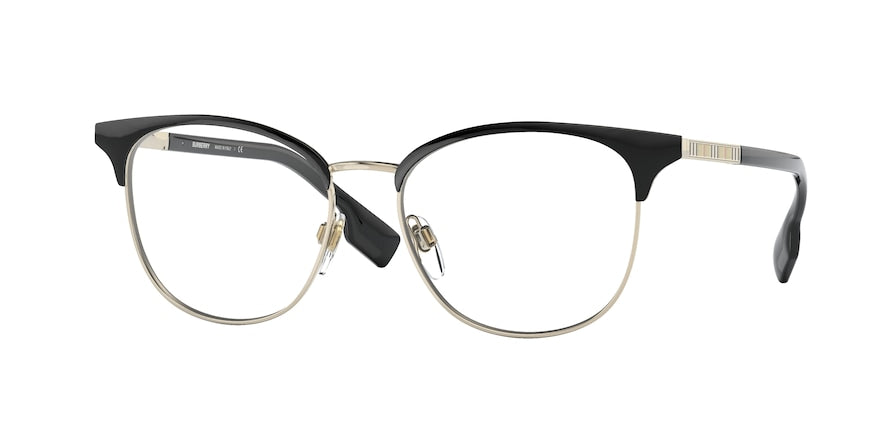 Burberry SOPHIA BE1355 Square Eyeglasses  1109-LIGHT GOLD/BLACK 52-16-140 - Color Map black
