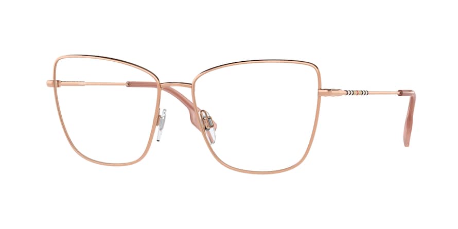 Burberry BEA BE1367 Cat Eye Eyeglasses  1337-ROSE GOLD 55-16-140 - Color Map pink