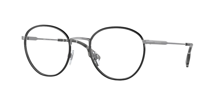 Burberry HUGO BE1373 Round Eyeglasses  1003-GUNMETAL/BLACK 51-21-145 - Color Map black