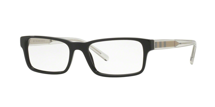 Burberry BE2223 Rectangle Eyeglasses  3001-BLACK 52-17-145 - Color Map black