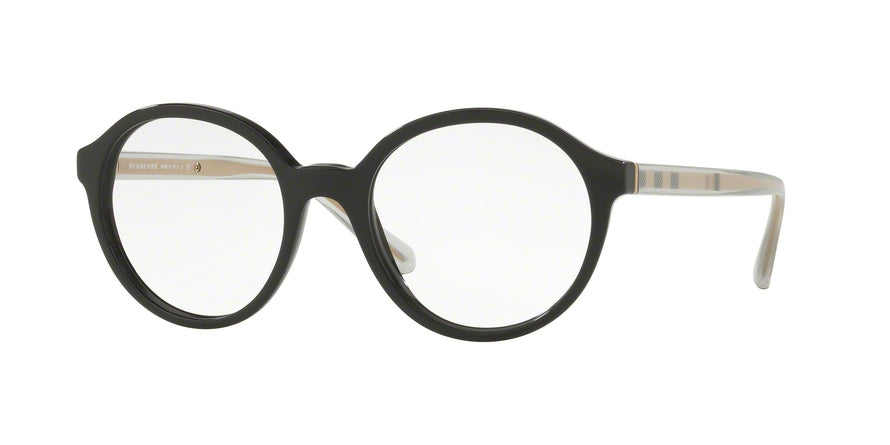 Burberry BE2254F Round Eyeglasses  3001-BLACK 53-19-140 - Color Map black