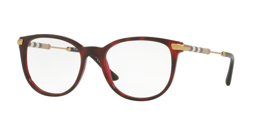 Burberry BE2255Q Square Eyeglasses  3657-TOP HAVANA ON BORDEAUX 51-18-140 - Color Map havana