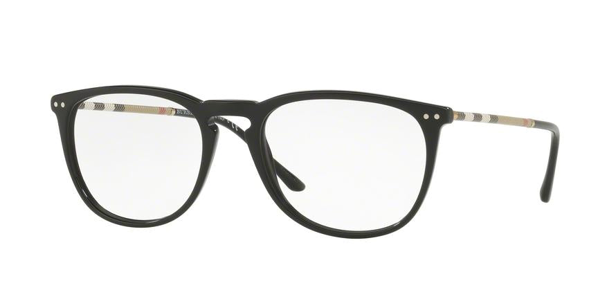 Burberry BE2258Q Square Eyeglasses  3001-BLACK 55-19-145 - Color Map black