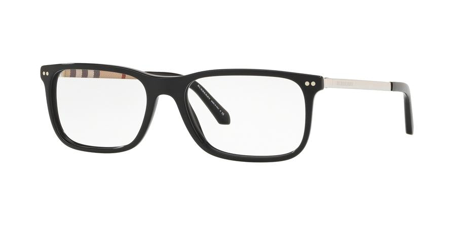 Burberry BE2282F Rectangle Eyeglasses  3001-BLACK 55-17-145 - Color Map black