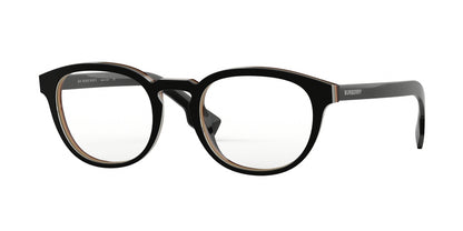 Burberry BE2293F Round Eyeglasses  3798-CHECK MULTILAYER BLACK 51-21-145 - Color Map black