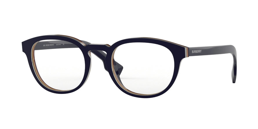 Burberry BE2293F Round Eyeglasses  3799-CHECK MULTILAYER BLUE 51-21-145 - Color Map blue