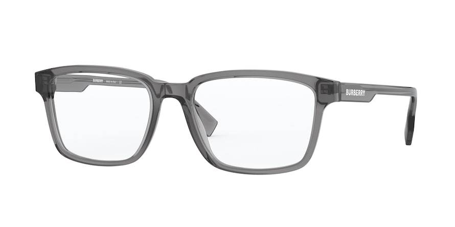 Burberry PORTLAND BE2308F Rectangle Eyeglasses  3801-TRANSPARENT GREY 53-18-145 - Color Map grey