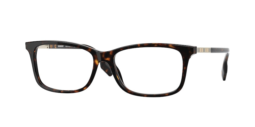 Burberry FLEET BE2337 Rectangle Eyeglasses  3002-DARK HAVANA 54-15-140 - Color Map havana