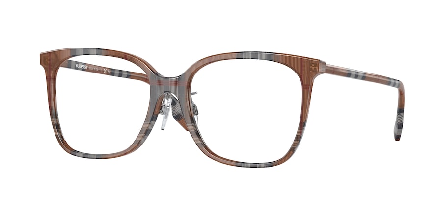 Burberry LOUISE BE2367F Square Eyeglasses  3966-CHECK BROWN 54-17-140 - Color Map brown